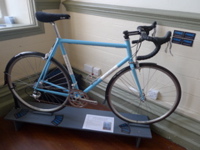 Zona on a bike stand